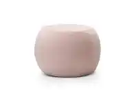 Venus Round Fabric Pouf, Blush