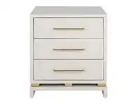 LivingStyles Pearl 3 Drawer Bedside Table, Pale Grey offer