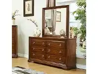 Norwood Solid American Poplar Timber 6 Drawer Dressing Table with Mirror