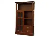 LivingStyles Showa Mahogany Timber 1 Door 2 Drawer Display Cabinet, Mahogany offer