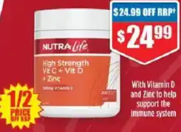Chemist Warehouse NUTRA Life High Strength Vit C + Vit D +Zinc offer