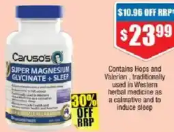 Chemist Warehouse Caruso's super magnesium glycinate+sleep offer