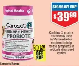 Chemist Warehouse Caruso's urinary health probiotic offer
