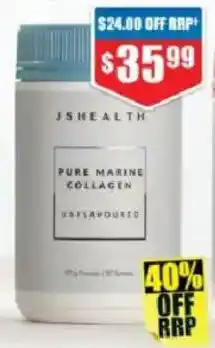 Chemist Warehouse JS HEALTH Pure Marine Collagen Unflavoured offer
