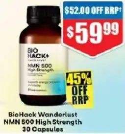 Chemist Warehouse Bio Hack Wanderlust NMN 500 High Strength offer