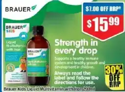 Chemist Warehouse Brauer Kids Liquid Multivitamin with Iron offer