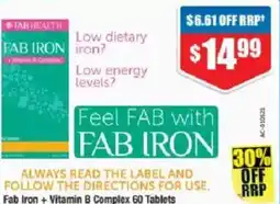 Chemist Warehouse Fab Iron + Vitamin B Complex offer