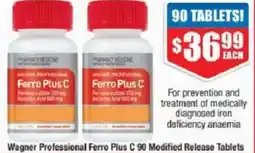 Chemist Warehouse Wagner Professional Ferro Plus C 90 Modified Release Tablets offer