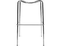 LivingStyles Zebra Bicolore Italian Made Commercial Grade Bar Stool, Metal Leg, Blue / Chrome offer