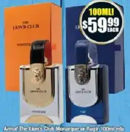 Chemist Warehouse Armaf The Lion's Club Monarque or Rugir edp offer