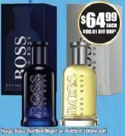 Chemist Warehouse Hugo Boss Bottled Night or Bottled edt offer