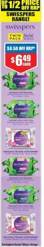 Chemist Warehouse Swisspers Facial Wipes Range offer