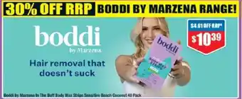 Chemist Warehouse Boddi by Marzena In The Buff Body Wax Strips Sensitive Beach Coconut offer