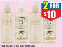 Chemist Warehouse FCUK Friction or Her Body Mist offer