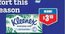 Chemist Warehouse Kleenex Facial Tissues Aloe Vera & Vitamin E 140 Pack or Jumbo White 250 Pack offer