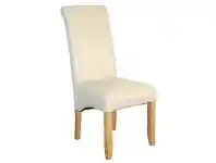 LivingStyles Averil PU Upholstered Dining Chair - Ivory/Blonde offer