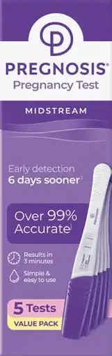 Soul Pattinson Chemist Pregnosis Pregnancy Test Midsteam 5 Tests Value Pack offer