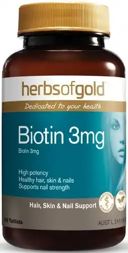 Soul Pattinson Chemist Herbs of Gold Biotin 3mg 60 Tablets offer
