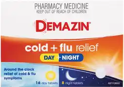 Pharmacy Best Buys Demazin Cold+Flu Relief Day + Night 24 Tablets offer