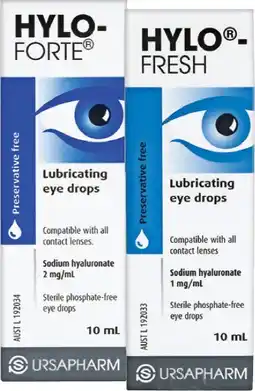Pharmacy Best Buys Hylo-Forte or Hylo-Fresh Preservative Free Lubricating Eye Drops 10mL offer