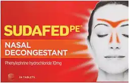 Soul Pattinson Chemist Sudafed PE Nasal Decongestant 24 Tablets offer