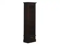 LivingStyles Solid Mahogany Timber Slim Bookcase, Chocolate offer