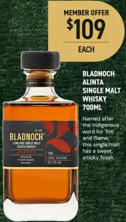 Dan Murphy's Bladnoch alinta single malt whisky offer