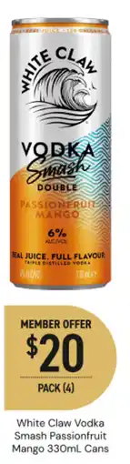 Dan Murphy's White claw vodka smash passionfruit mango cans offer
