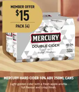 Dan Murphy's Mercury hard cider 10% abv cans offer
