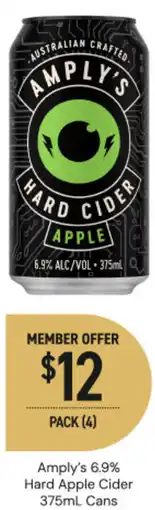 Dan Murphy's Amply's 6.9% hard apple cider cans offer