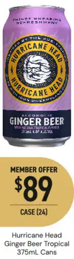 Dan Murphy's Hurricane head ginger beer tropical cans offer
