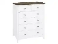 LivingStyles Ella Wooden 6 Drawer Tallboy offer