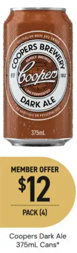 Dan Murphy's Coopers dark ale cans offer