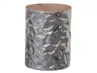 Mino Teak Timber Top Aluminium Cylinder Stool / Side Table
