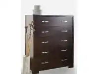 LivingStyles Montana Solid Pine Tallboy in Chocolate offer