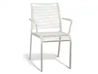 LivingStyles Wanika Commercial Grade Aluminum Indoor/Outdoor Dining Armchair, White offer
