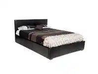 LivingStyles Oakley PU Leather Double Bed with Gas Lift Storage - Black offer