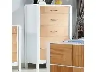 LivingStyles Savannah Solid American Poplar Timber 5 Drawer Tallboy offer