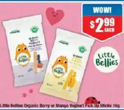 Chemist Warehouse Little Bellies Organic Berry or Mango Yoghurt Pick Up Sticks offer
