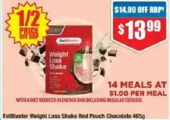 Chemist Warehouse FatBlaster Weight Loss Shake Red Pouch Chocolate offer