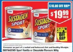 Chemist Warehouse SUSTAGEN® Sport Vanilla or Chocolate Flavours offer