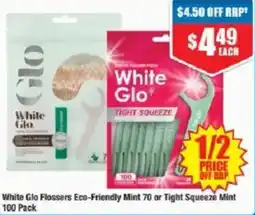 Chemist Warehouse White Glo Flossers Eco-Friendly Mint 70 or Tight Squeeze Mint offer