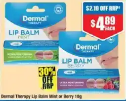 Chemist Warehouse Dermal Therapy Lip Balm Mint or Berry offer