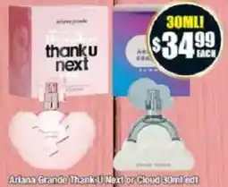 Chemist Warehouse Ariana Grande Thank U Next or Cloud edt offer