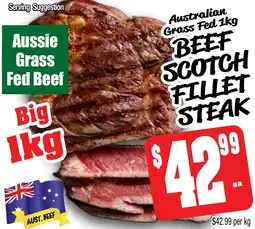 Farmer Jack's Australian Grass Fed BEEF SCOTCH FILLET STEAK offer