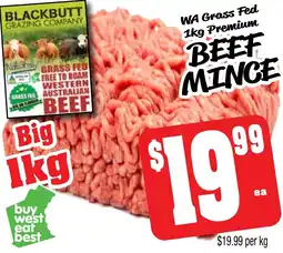 Farmer Jack's Wa grass fed 1kg premium beef mince offer