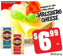 Farmer Jack's Original or lite sliced jarlsberg cheese offer