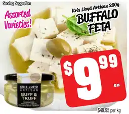 Farmer Jack's Kris lloyd artisan buffalo feta offer