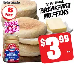 Farmer Jack's Tip top breakfast muffins offer