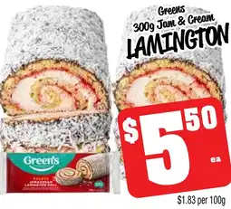 Farmer Jack's Greens jam & cream lamington offer